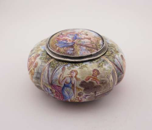 19th-century Austrian Hermann Ratzersdorfer Vienna silver enamel box