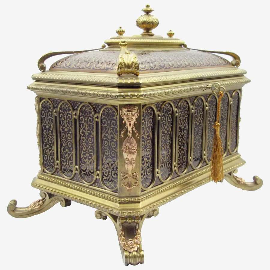 A magnificent Austrian large casket box, August Klein, Vienna