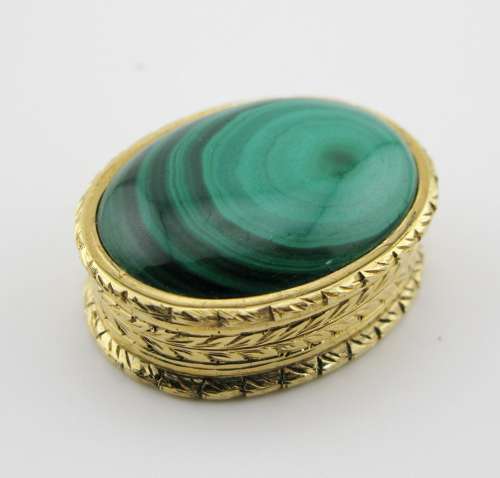 Renato Salimbeni 18ct gold and malachite pill box