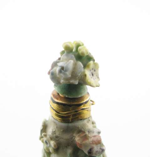 18th century Chelsea porcelain figural scent bottle c.1760