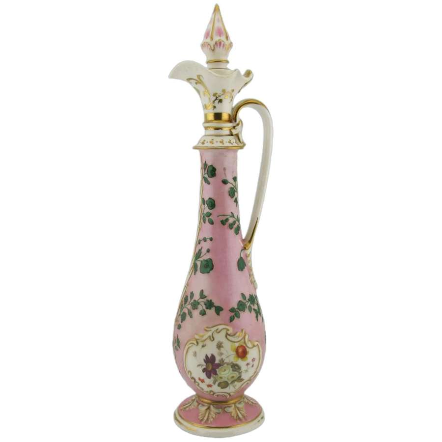 19th century H&R Daniel porcelain scent bottle or essence jar