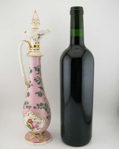 19th century H&R Daniel porcelain scent bottle or essence jar