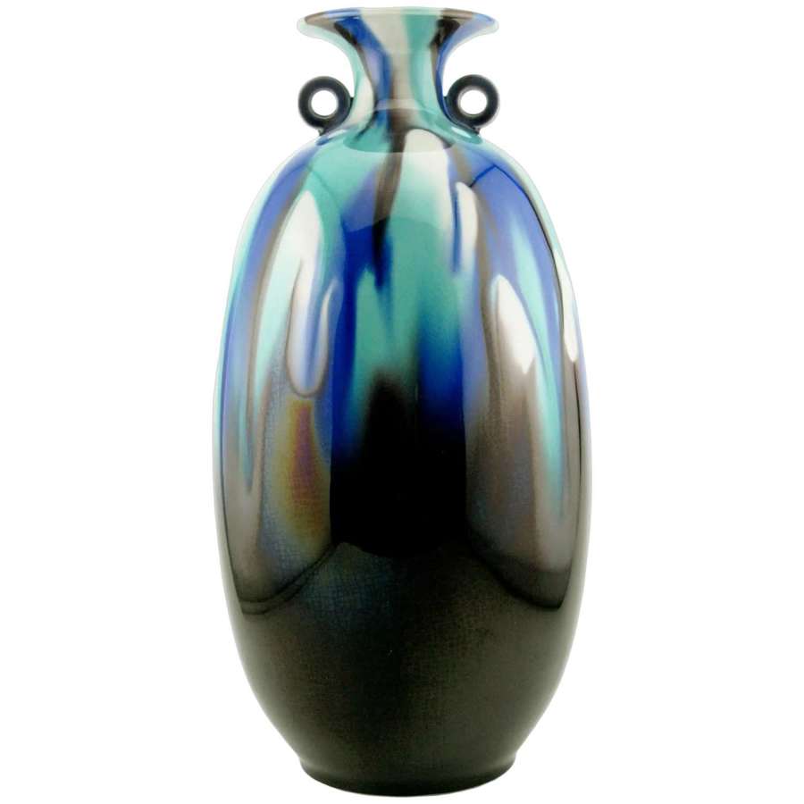 Tokuda Yasokichi III (Masahiko) Japanese 1933-2009) saiyu glaze Kutani