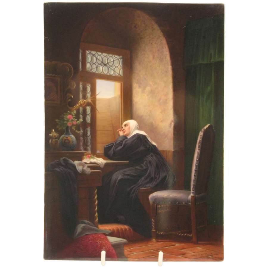 C1900 Oswald Deitrich Gebruder Heubach porcelain plaque