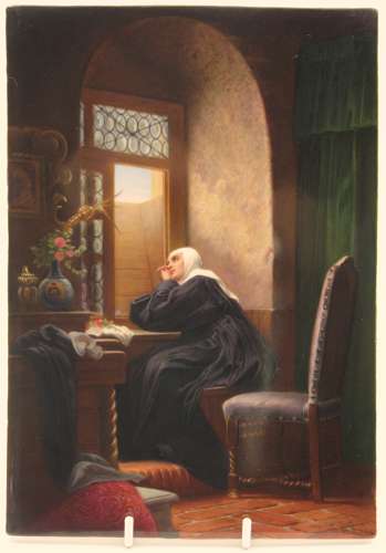 C1900 Oswald Deitrich Gebruder Heubach porcelain plaque