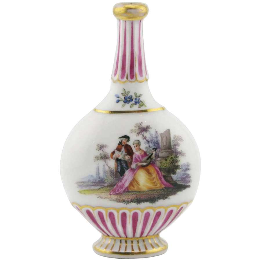 18th century Meissen porcelain scent perfume flask bottle