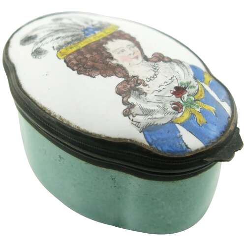 19th century Samson enamel snuff box Queen Charlotte