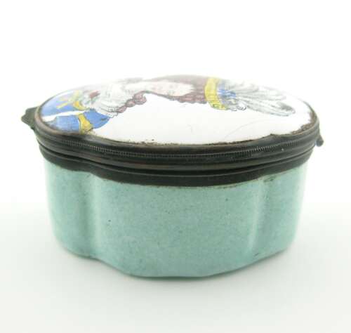 19th century Samson enamel snuff box Queen Charlotte