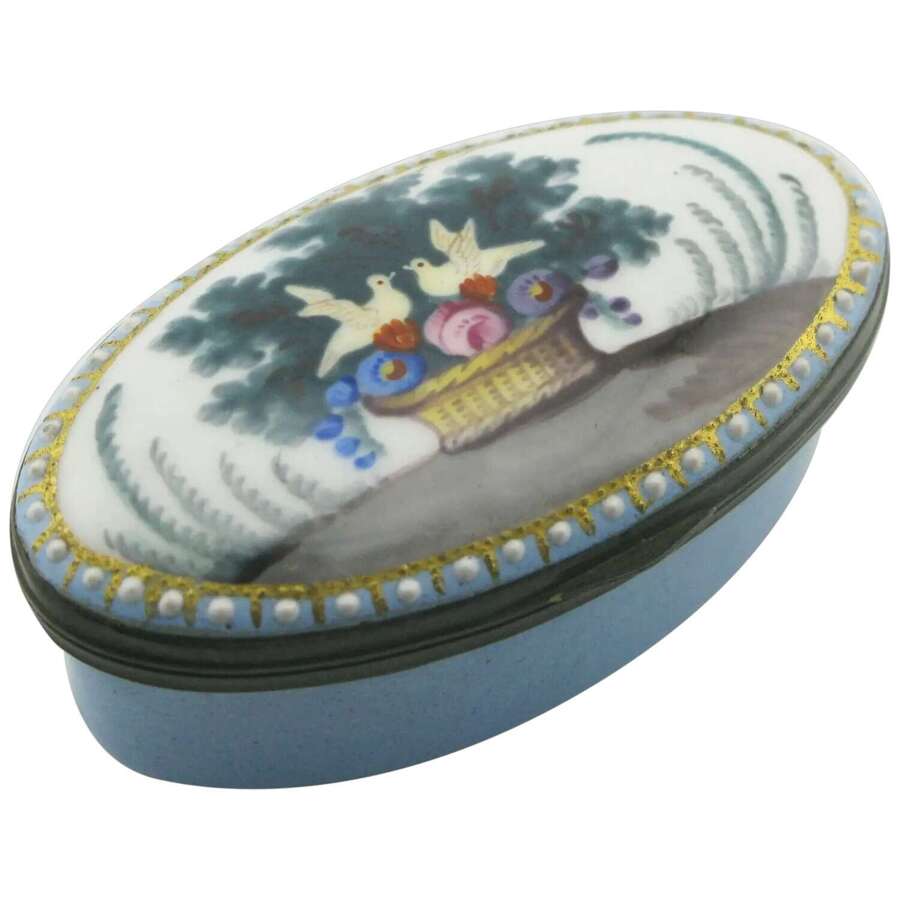 18th century South Staffordshire Bilston enamel patch box