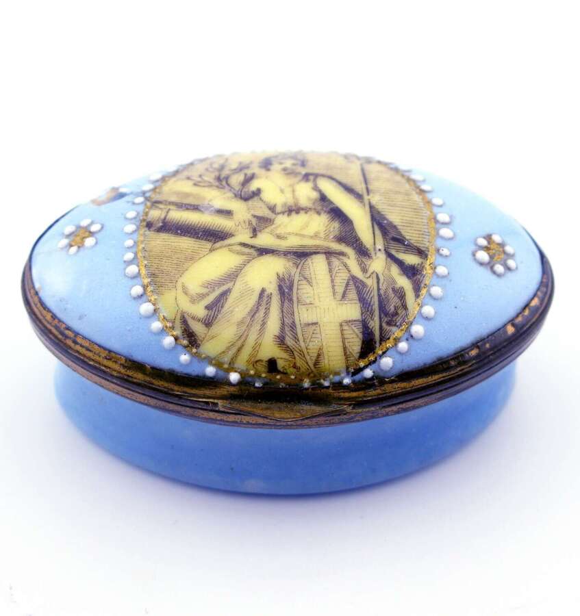 Rare 18th century English enamel patch box South Staffordshire Bilston