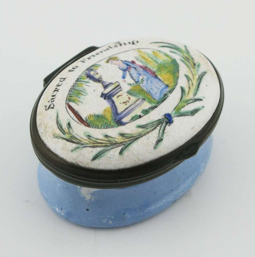 18th century South Staffordshire Bilston enamel patch box
