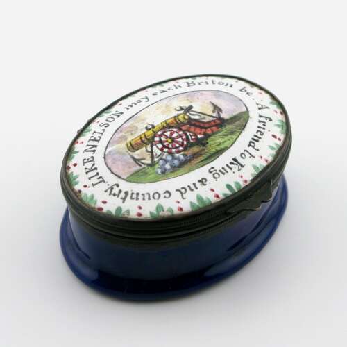 19th century Samson enamel snuff box, Lord Nelson