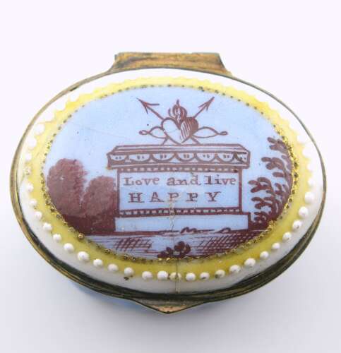 18th century memento mori South Staffordshire Bilston patch box