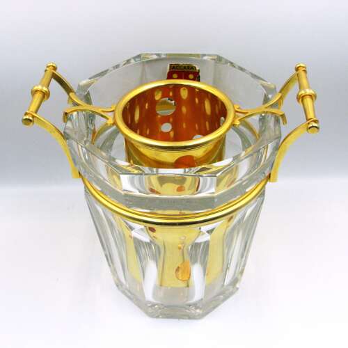 Baccarat 'Harcourt' crystal and gold-plated champagne cooler, complete