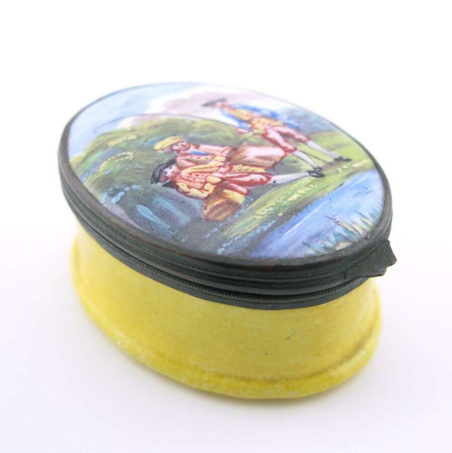 18th-century South Staffordshire Bilston enamel pill/snuff box