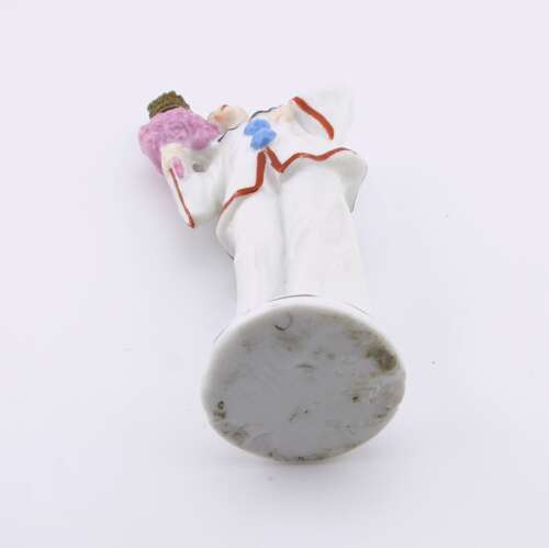 Art Deco German crown top porcelain figural scent bottle