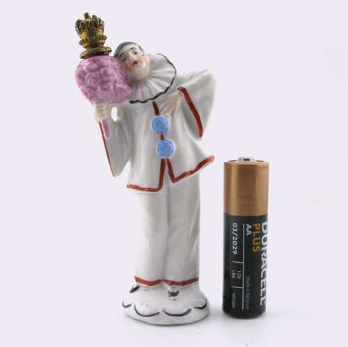 Art Deco German crown top porcelain figural scent bottle