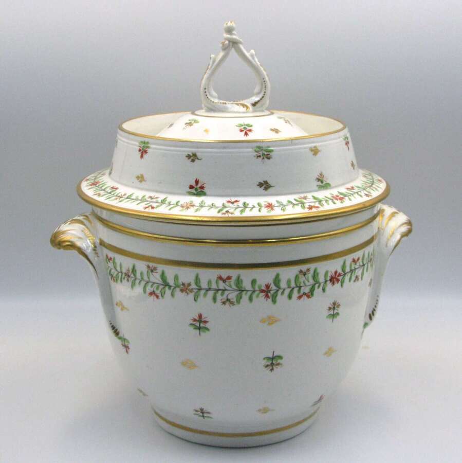 English Coalport porcelain fruit or dessert cooler/ice pail early 19th-century