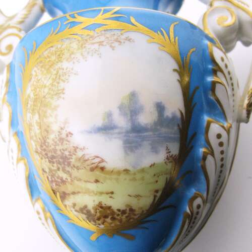 19th-century Sevres-style French porcelain vase with cover