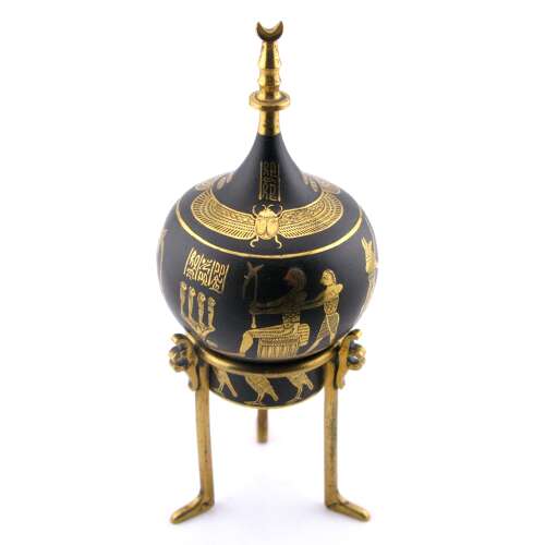 Fujii Damascene Co Japanese Taishō Zogan Egyptian Revival Scent Bottle