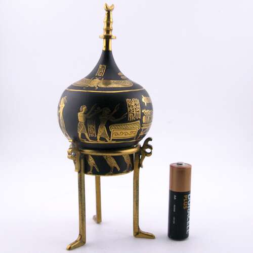 Fujii Damascene Co Japanese Taishō Zogan Egyptian Revival Scent Bottle