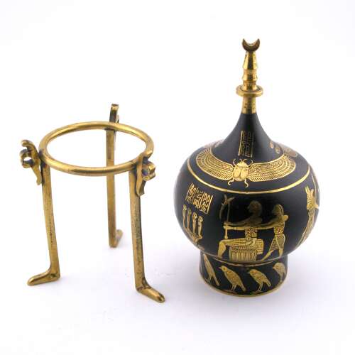 Fujii Damascene Co Japanese Taishō Zogan Egyptian Revival Scent Bottle