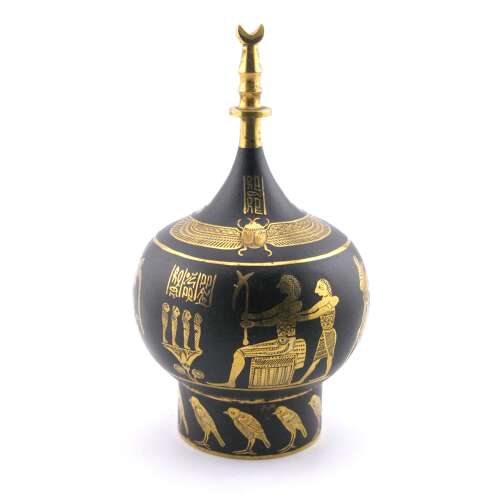 Fujii Damascene Co Japanese Taishō Zogan Egyptian Revival Scent Bottle