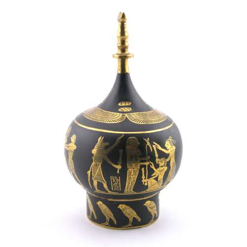 Fujii Damascene Co Japanese Taishō Zogan Egyptian Revival Scent Bottle