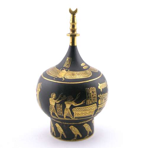 Fujii Damascene Co Japanese Taishō Zogan Egyptian Revival Scent Bottle
