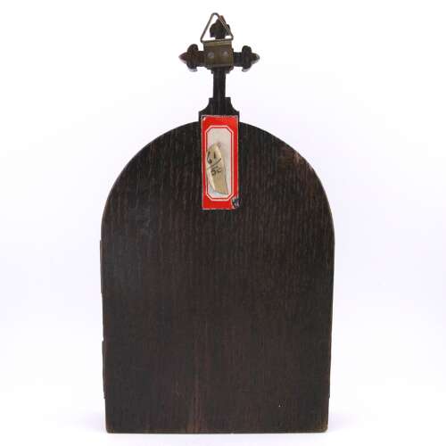 Limoges Enamel Plaque Tryptich Crucifixion 19th Century