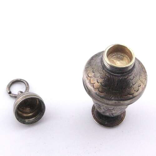 German Circa 1710 Silver Scent Jar/Pomander/Bottle